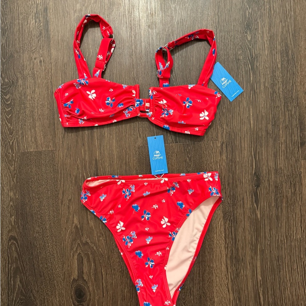 Cupshe High Waisted Bikini w Silver Hardware